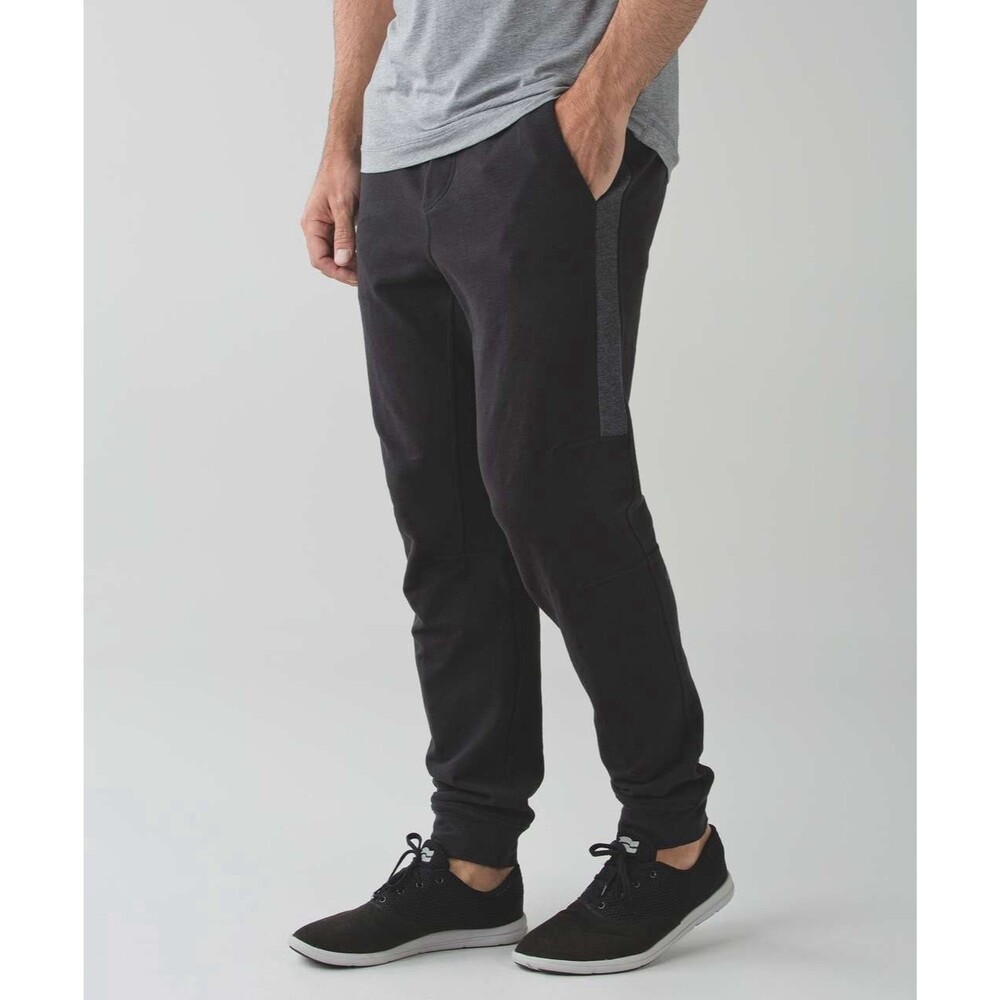 Lululemon Men City Sweat Jogger Pants Black Gray Stripe Large M5827S 33” Inseam